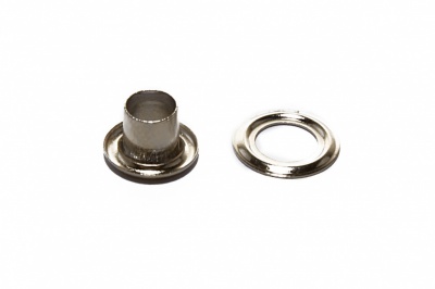 Люверсы металлические "ОмТекс", блочка/кольцо, (3 мм) - цв.никель - купить в Чебоксарах. Цена: 0.18 руб.