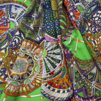 Плательная ткань "Фламенко" 25.1, 80 гр/м2, шир.150 см, принт этнический - купить в Чебоксарах. Цена 243.96 руб.