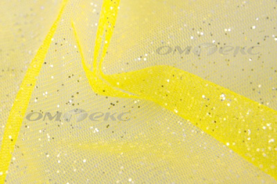 Сетка Глиттер, 40 гр/м2, шир.160см, цвет жёлтый - купить в Чебоксарах. Цена 163.01 руб.