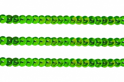 Пайетки "ОмТекс" на нитях, CREAM, 6 мм С / упак.73+/-1м, цв. 94 - зеленый - купить в Чебоксарах. Цена: 297.48 руб.