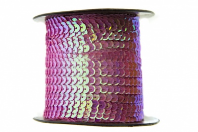 Пайетки "ОмТекс" на нитях, CREAM, 6 мм С / упак.73+/-1м, цв. 89 - розовый - купить в Чебоксарах. Цена: 468.37 руб.