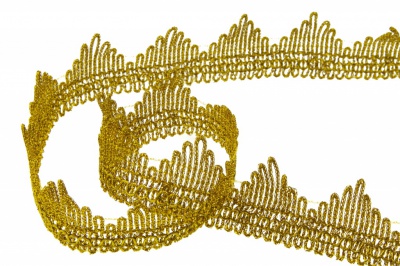 Тесьма металлизированная 8204, шир. 40 мм/уп. 13,7+/-1 м, цвет золото - купить в Чебоксарах. Цена: 420.42 руб.