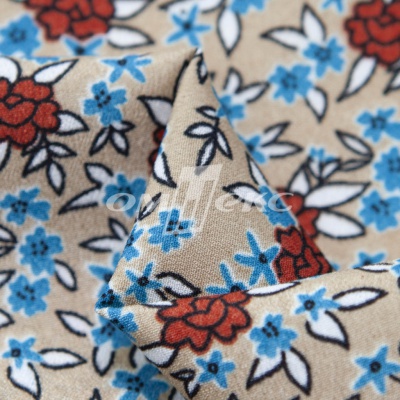 Плательная ткань "Фламенко" 7.1, 80 гр/м2, шир.150 см, принт растительный - купить в Чебоксарах. Цена 239.03 руб.