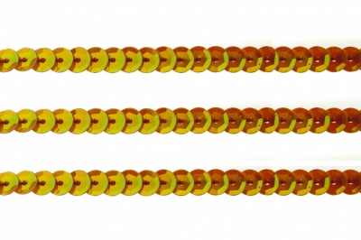 Пайетки "ОмТекс" на нитях, CREAM, 6 мм С / упак.73+/-1м, цв. 88 - оранжевый - купить в Чебоксарах. Цена: 300.55 руб.