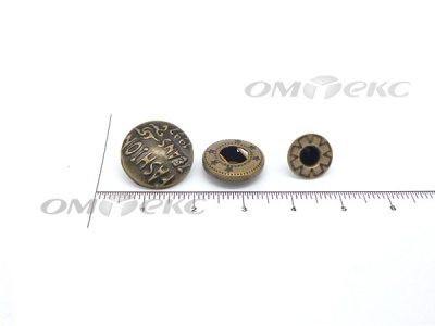 Кнопки металл 15 мм альфа антик с рис.№3  - купить в Чебоксарах. Цена: 2.90 руб.