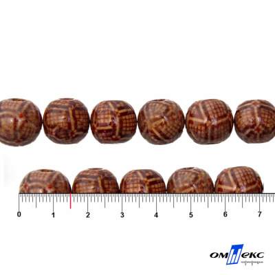 0125-Бусины деревянные "ОмТекс", 15 мм, упак.50+/-3шт - купить в Чебоксарах. Цена: 77 руб.