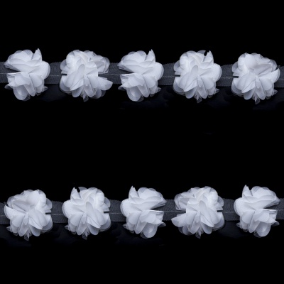 Тесьма плетеная "Рюш", упак. 9,14 м, цвет белый - купить в Чебоксарах. Цена: 46.82 руб.