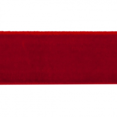 Лента бархатная нейлон, шир.25 мм, (упак. 45,7м), цв.45-красный - купить в Чебоксарах. Цена: 981.09 руб.
