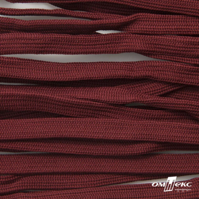 Шнур плетеный (плоский) d-12 мм, (уп.90+/-1м), 100% полиэстер, цв.255 - бордовый - купить в Чебоксарах. Цена: 8.62 руб.