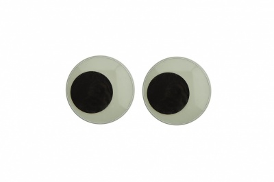 Глазки для игрушек, круглые, с бегающими зрачками, 18 мм/упак.20+/-2 шт, цв. -черно-белые - купить в Чебоксарах. Цена: 25.40 руб.