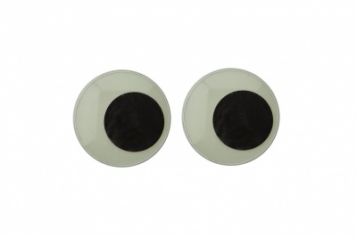 Глазки для игрушек, круглые, с бегающими зрачками, 24 мм/упак.50+/-2 шт, цв. -черно-белые - купить в Чебоксарах. Цена: 60.32 руб.