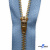 Молнии джинсовые металл т-5, 18 см латунь (YG), цв.-деним (231) - купить в Чебоксарах. Цена: 22.80 руб.