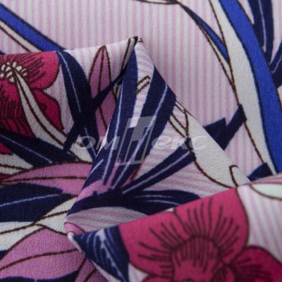 Плательная ткань "Фламенко" 18.1, 80 гр/м2, шир.150 см, принт растительный - купить в Чебоксарах. Цена 239.03 руб.
