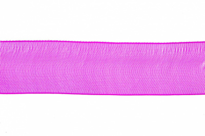 Лента органза 1015, шир. 10 мм/уп. 22,8+/-0,5 м, цвет ярк.розовый - купить в Чебоксарах. Цена: 38.39 руб.