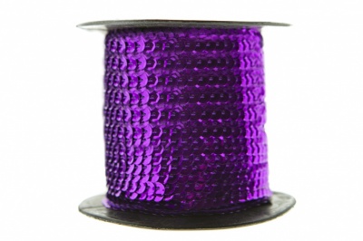 Пайетки "ОмТекс" на нитях, SILVER-BASE, 6 мм С / упак.73+/-1м, цв. 12 - фиолет - купить в Чебоксарах. Цена: 300.55 руб.