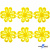 Кружево гипюр "Ромашка" 0575-1169, шир. 25 мм/уп.13,7 м, цвет 8208-жёлтый - купить в Чебоксарах. Цена: 289.76 руб.