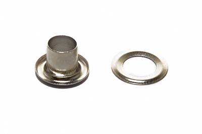 Люверсы металлические "ОмТекс", блочка/кольцо, (4 мм) - цв.никель - купить в Чебоксарах. Цена: 0.24 руб.