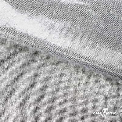 Трикотажное полотно голограмма, шир.140 см, #602 -белый/серебро - купить в Чебоксарах. Цена 385.88 руб.