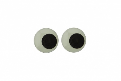 Глазки для игрушек, круглые, с бегающими зрачками, 8 мм/упак.100+/-2 шт, цв. -черно-белые - купить в Чебоксарах. Цена: 28.86 руб.