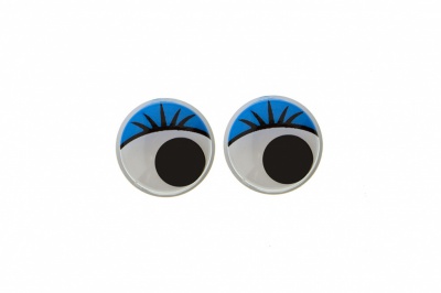 Глазки для игрушек, круглые, с бегающими зрачками, 8 мм/упак.50+/-2 шт, цв. -синий - купить в Чебоксарах. Цена: 59.05 руб.