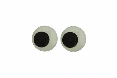 Глазки для игрушек, круглые, с ресничками, 10 мм/упак.50+/-2 шт, цв. -черно-белые - купить в Чебоксарах. Цена: 21.24 руб.