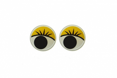 Глазки для игрушек, круглые, с бегающими зрачками, 8 мм/упак.50+/-2 шт, цв. -желтый - купить в Чебоксарах. Цена: 59.05 руб.