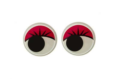 Глазки для игрушек, круглые, с бегающими зрачками, 12 мм/упак.50+/-2 шт, цв. -красный - купить в Чебоксарах. Цена: 95.04 руб.