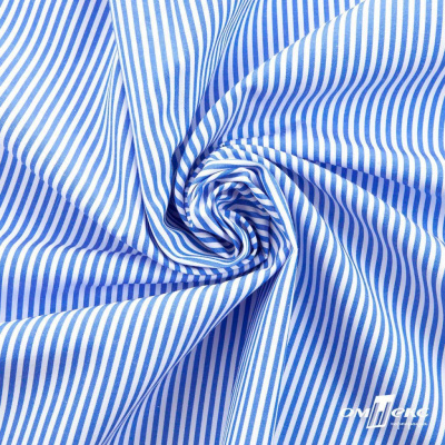 Ткань сорочечная Полоска Кенди, 115 г/м2, 58% пэ,42% хл, шир.150 см, цв.3-синий, (арт.110) - купить в Чебоксарах. Цена 306.69 руб.