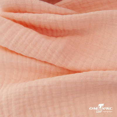 Ткань Муслин, 100% хлопок, 125 гр/м2, шир. 140 см #201 цв.(18)-розовый персик - купить в Чебоксарах. Цена 464.97 руб.