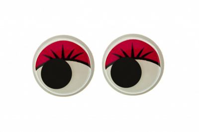 Глазки для игрушек, круглые, с бегающими зрачками, 15 мм/упак.50+/-2 шт, цв. -красный - купить в Чебоксарах. Цена: 113.01 руб.